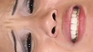 Asia girl rubs his cock between her thighs