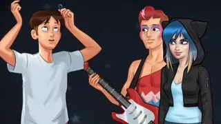 Summertime saga Anon gets her closeup orgasm cumshot by a busty milf