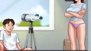 SUMMERTIME SAGA My neighbour is a hot fucking bitch was enjoys her pussy getting eaten by her stepson