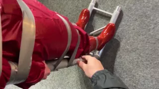 Lady M Tied And Gagged In Shiny Nylon Rainwear