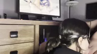 I catch him jerking off to my video and decide to give him the real thing!