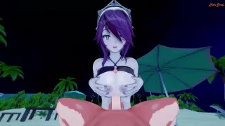 Rosaria Gets Fucked At The Beach From Your Pov - Genshin Impact Hentai