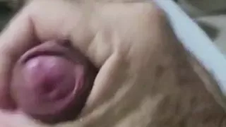 Hairy male cumming and playing with cock.