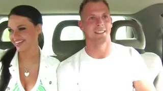 European Babe Sucking and Fucking in a Mini Van