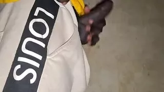 Hot very manly black guy shows off his black cock