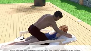 My Stepbrother's Wife #29 John's Bulge Pressed Against Jennifer's Butt Whille Applying Sunscreen