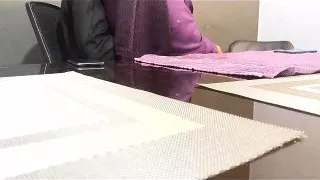 Office girl worker with boss in office