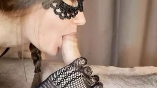 I sucked him slowly, without rush. I wanted him to cum powerfully in my mouth. Close up