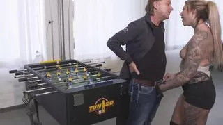 Blonde with big ass enjoys fucking and sucking