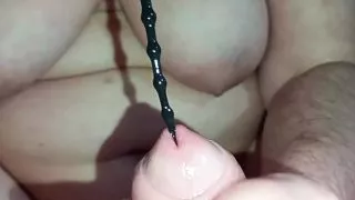 I play hard with my husband's urethra