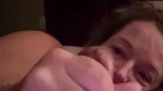 Natural wife Bonemaiden gives early morning blow job and hand job