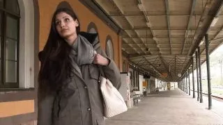 Pretty stranger fucked hard by old cock in the kitchen