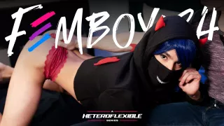 Barefoot Femboy Gives Boyfriend A Footjob Finish, Scene #01