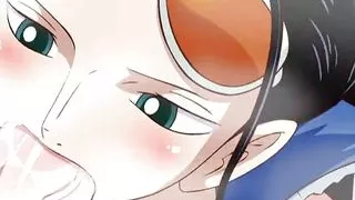Nico Robin Gives Head to Hermaphroditis Nami by Foxie2k