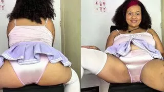 BBW Farting on Mini Skirt and Satin Panties