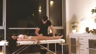 Depraved Masseur Seduces Inocent Young Busty Babe for Fuck Her Tight Virgin Pussy and Cum Inside