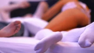 The young 18+ neighbor seduces the older neighbor in his room while their spouses are on vacation.