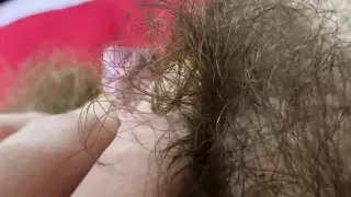 Pulsating clitoris orgasm closeup pov hairy pussy