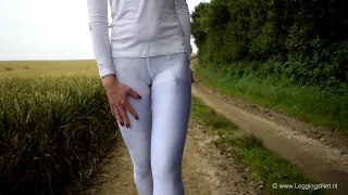 Suspenders Under White Leggings