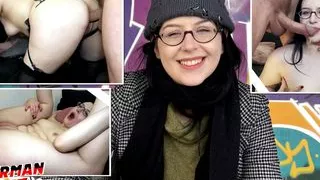 GERMAN SCOUT - Black Hair PAWG Glasses Girl Melli Venom Pick Up for First Casting Fuck in Berlin