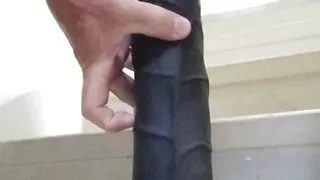 CD Trans in Pink Panties Rides Dildo