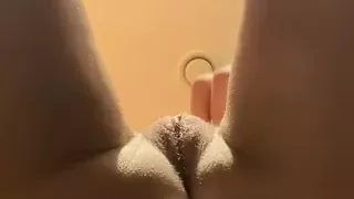 Fingering in public toilet