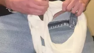 Cumming with Marcus's cum stained Hanes briefs