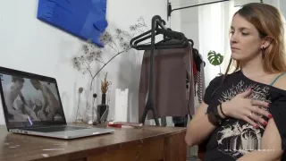 Sweet Sexy Irina Masturbates To On Her Laptop!