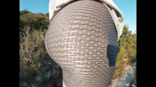 Walking in sexy tight breathable shorts having a erection