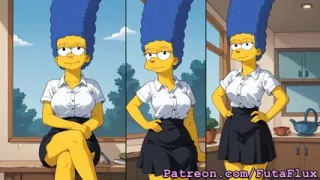 Futanari Marge Simpson Masturbating Cumshots