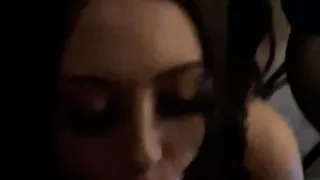 Cheating wife gags on neighbors cock