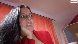 Threesome with milf and big breast brunette