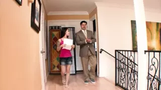 Tatted Asian With Big Tits Takes A Big White Dick In Her Shaved Pussy