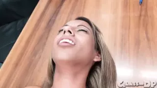 Middle Eastern Teenie sucks and fucks her way into the porn industry