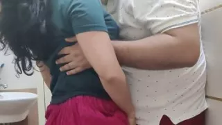 Flexible mallu maid being filmed and fucked by master in bathroom