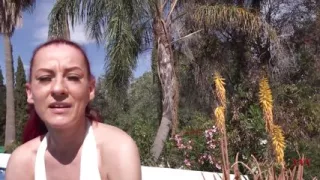 AuntJudysXXX - Petite Redhead MILF Fire Girl Catches You Watching Her at the Pool
