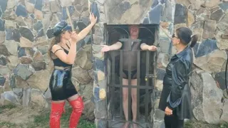 Cruel hand tawsing the old crock - Zeida and Roberta