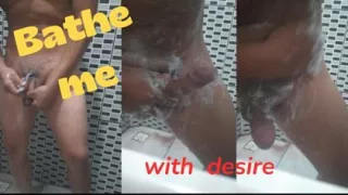 Bathe me with desire, hot latino taking a shower with a lot of desire for company