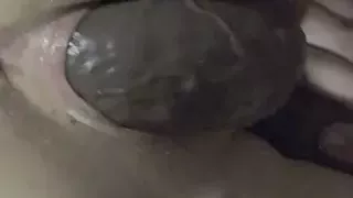 Thick milf slut gaping pussy with massive bbc fuck toy