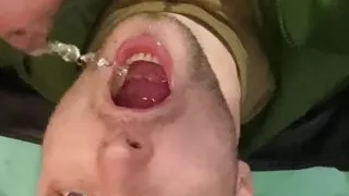 Russian Military Man Pissing on Kinky Policeman