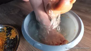 Washing Feet After Crushing