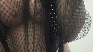 I put tights on my tits for my lover.