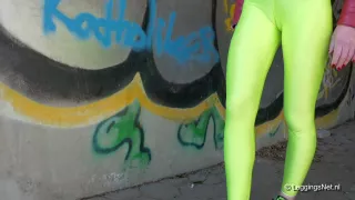 Yellow Leggings At The Car Park