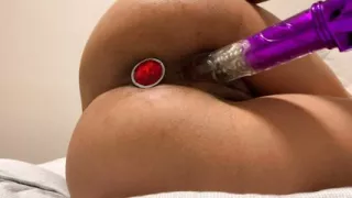 Naughty Brazilian woman cumming at home