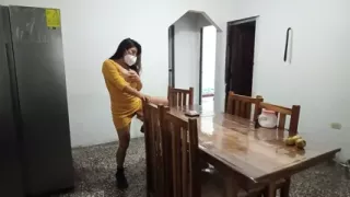 She stays showing her big brushed nipples