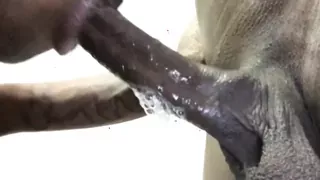 Taking His Big Black Cock Deep Im My Mouth Swallowing His Cum