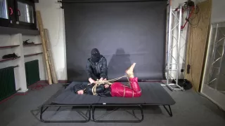 Marie M Tightly Bound And Gagged In Shiny Nylon Rainwear