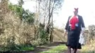 Dressed with a black skirt with a full-length slit for a night out