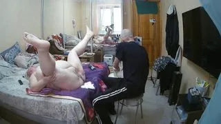 shaved his wife's meaty pussy then did a fisting before squirting