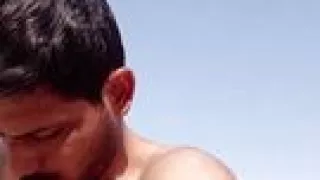 Hairy oild man cuming out from bathroom.